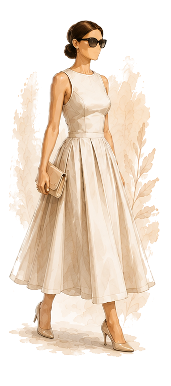 Sample outfit: champagne gold slip dress