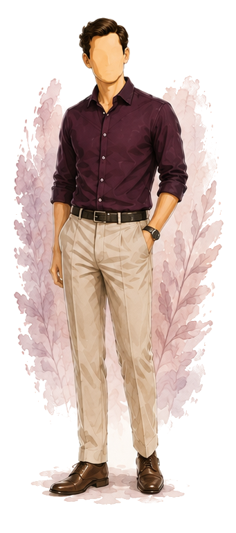 Sample outfit: tan linen suit